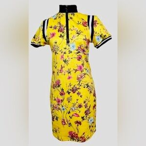 Pam & Gela Sporty Floral Zip Mini Dress